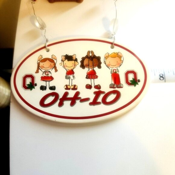 The Ohio State University OH-IO Kid Spellout Wall Art Hanging Plaque 7"x10" - Picture 7 of 7